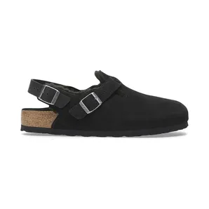 Birkenstock Tokio Shearling Suede Leather Black (1028358)