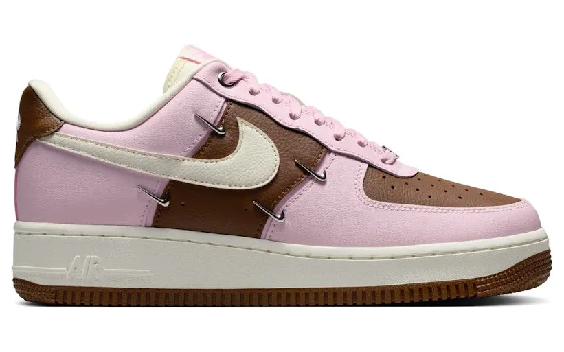 Nike Air Force 1 Low ’07 LX Cacao Wow Pink Foam Metallic Silver Mini Swoosh (IO7595-211)