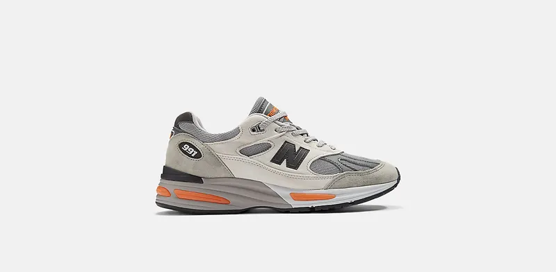New Balance 991v2 MiUK Pelican Grey Orange (U991BS2)