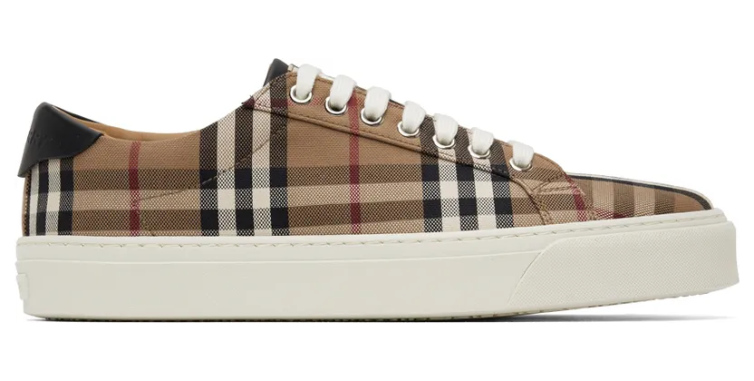 Burberry Beige Rangleton Check Sneakers (8056830)