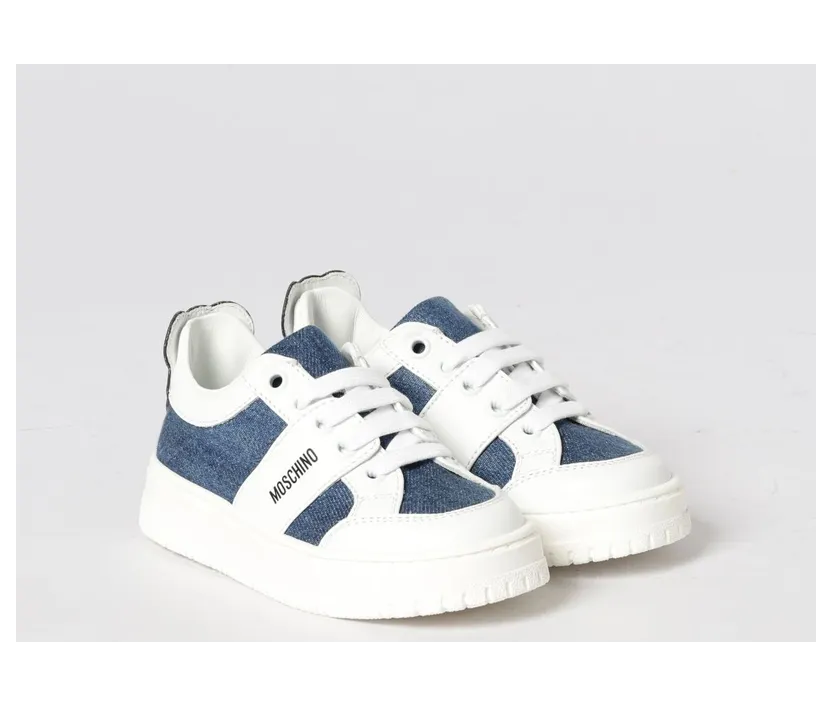 Moschino Leather and Denim Sneakers White (830921)
