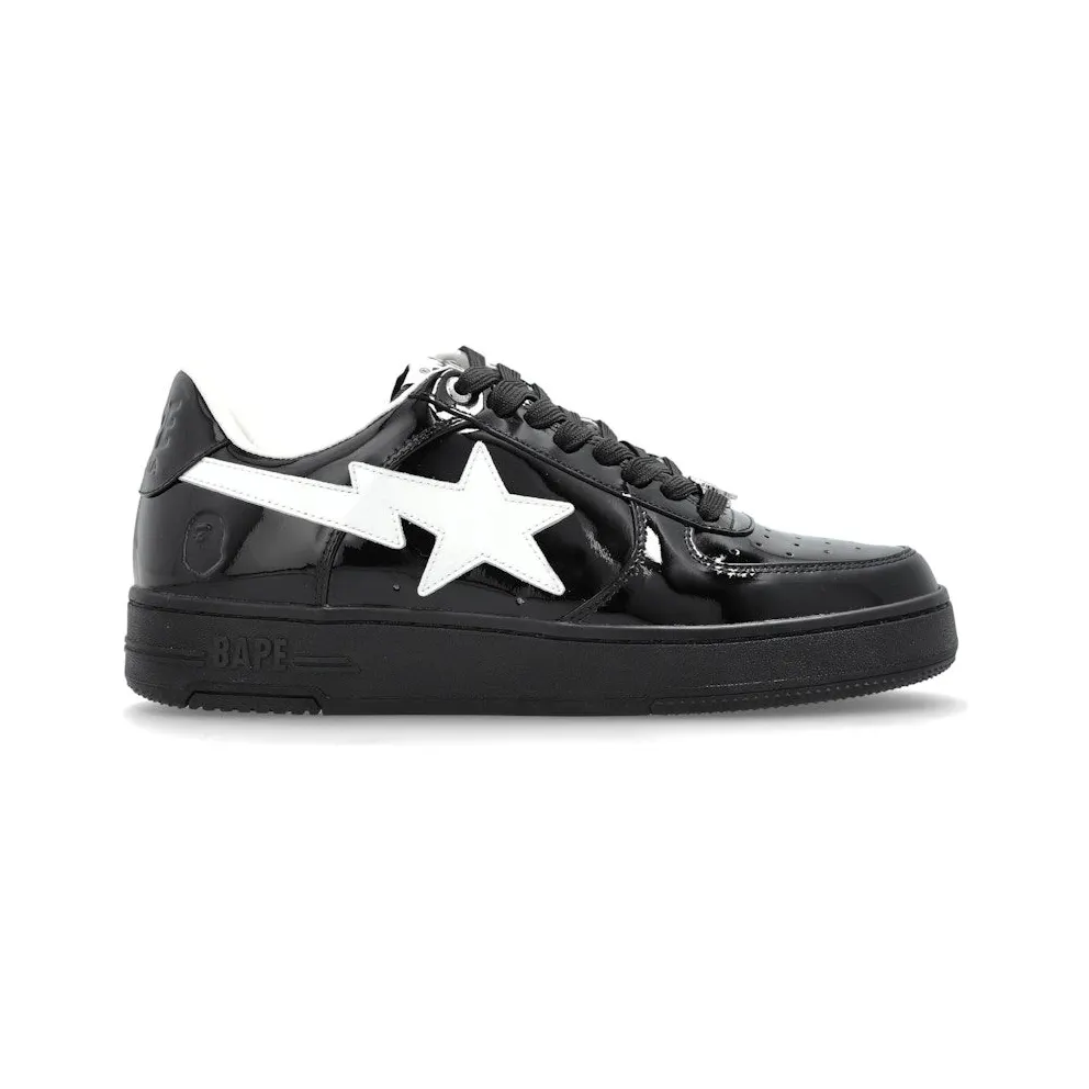 A Bathing Ape Bape Sta #1 Black White Patent Leather (1L80-191-301)