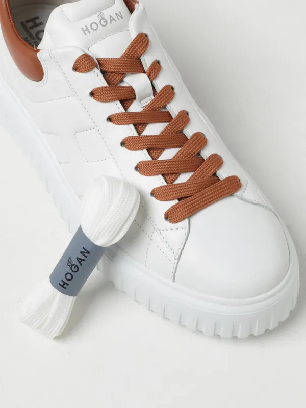 Hogan H-Stripes Leather Sneakers White 1 (HXM6450FC60LE90446) (3)