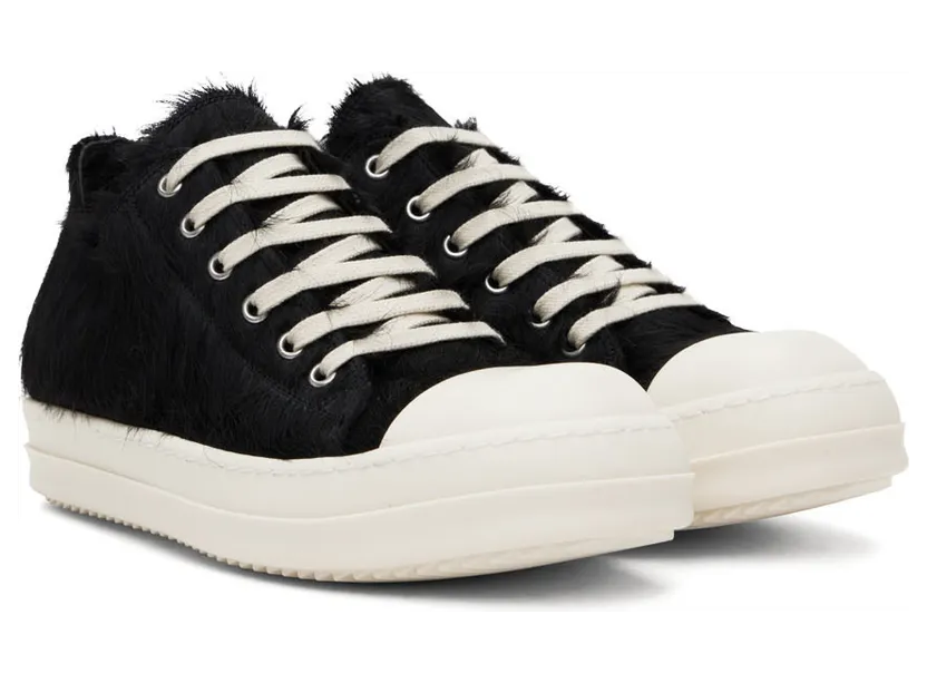 Rick Owens Black Fur Sneakers (RR02B2891 LHL) (4)