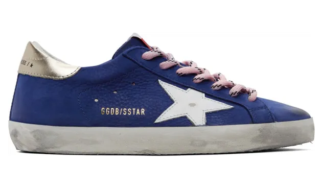 Golden Goose Blue Nubuck Superstar Sneakers (GMF00101.F000608.805)