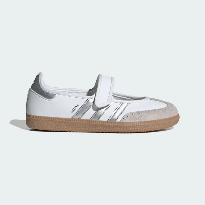 Adidas SAMBA OG Shoes Cloud White / Silver Metallic / Gum (KJ3785)