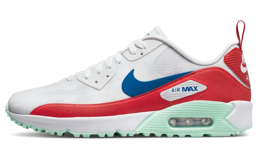 Nike Air Max 90 Golf US Open Surf and Turf (2022) “Summit White / Red Clay / Mint Foam / Dark Marina Blue” (DM9009-146)
