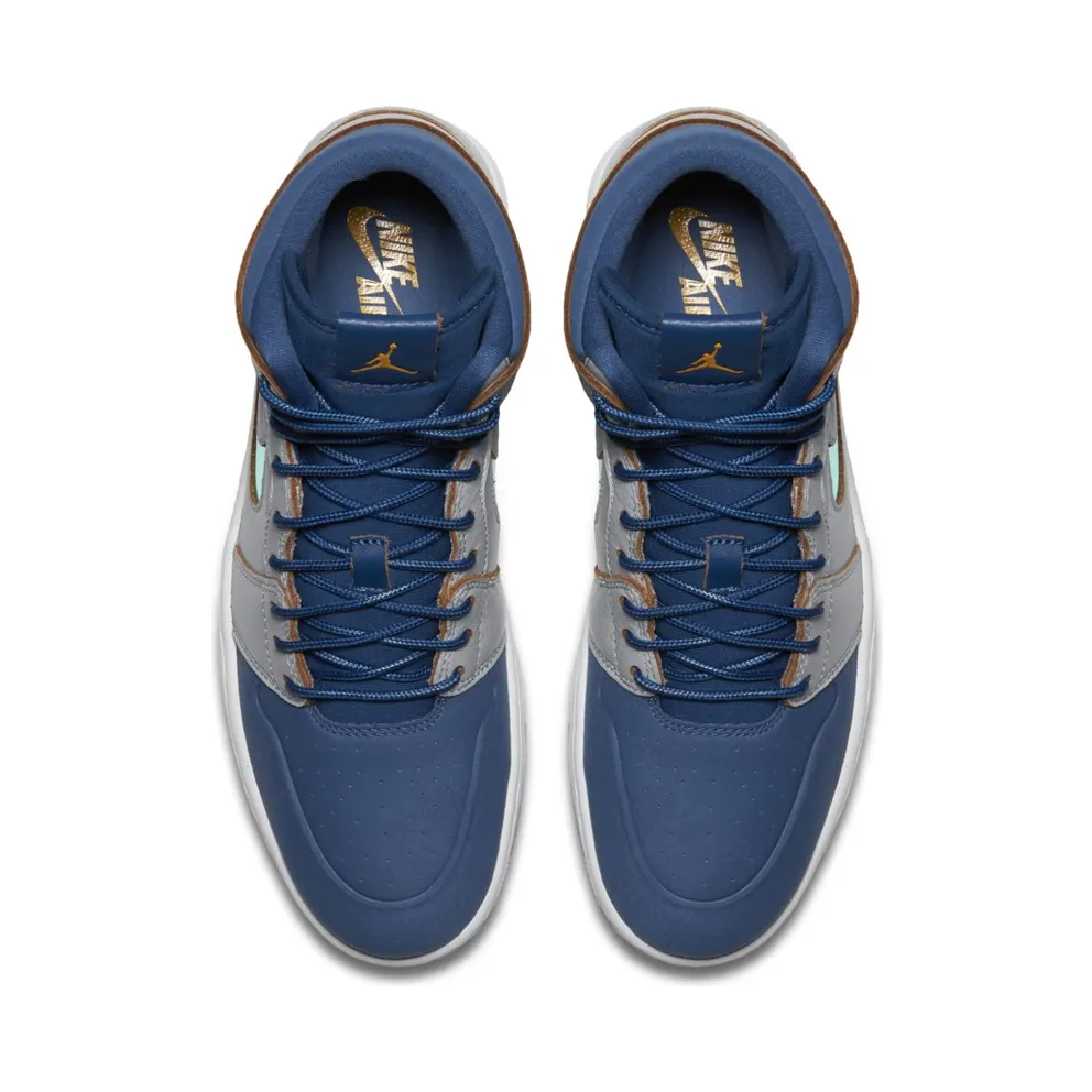 Jordan 1 Retro High Nouveau Dunk From Above Wolf Grey/Gold Leaf-French Blue-White (819176-009)