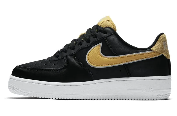 Nike Air Force 1 Low Satin Black Wheat Gold (W)