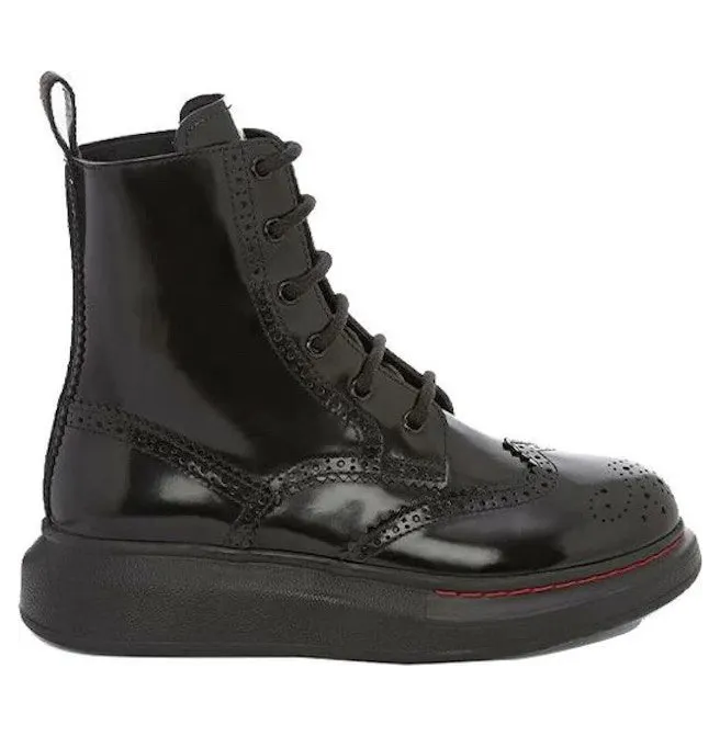 Alexander McQueen Hybrid Lace Up Boot Black (586402WHX511000)