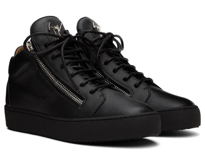 Giuseppe Zanotti Black Grained Kriss High-Top Sneakers (RU70009 77560) (4)