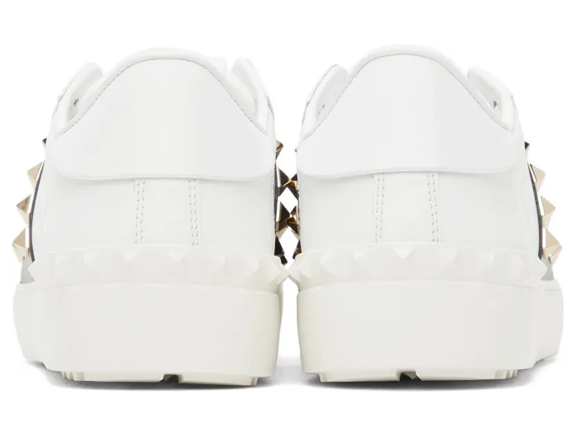 Valentino Garavani White & Pink Rockstud Untitled Sneakers (WW0S0A01ZTN) (4)
