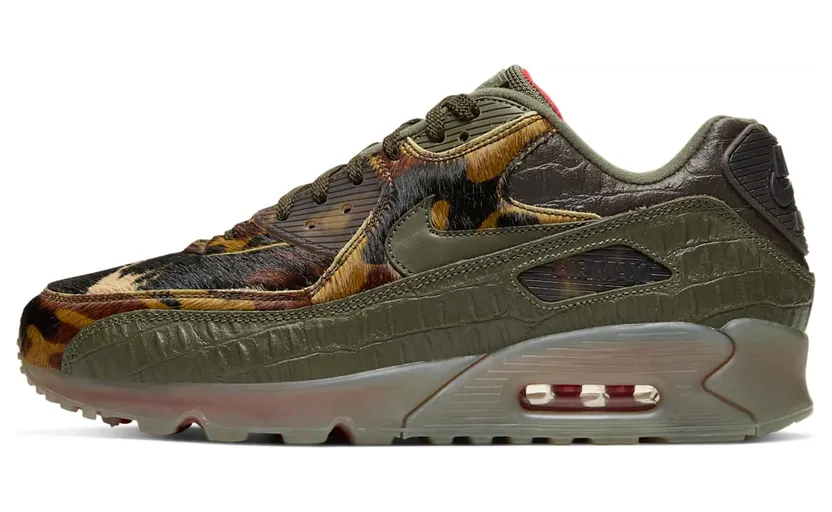 Nike Air Max 90 ‘Croc Camo’ “Cargo Khaki / University Red / Velvet Brown” (CU0675-300)