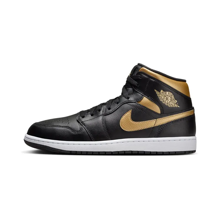 Air Jordan 1 Mid “Black / White / Metallic Gold” (DQ8426-071)