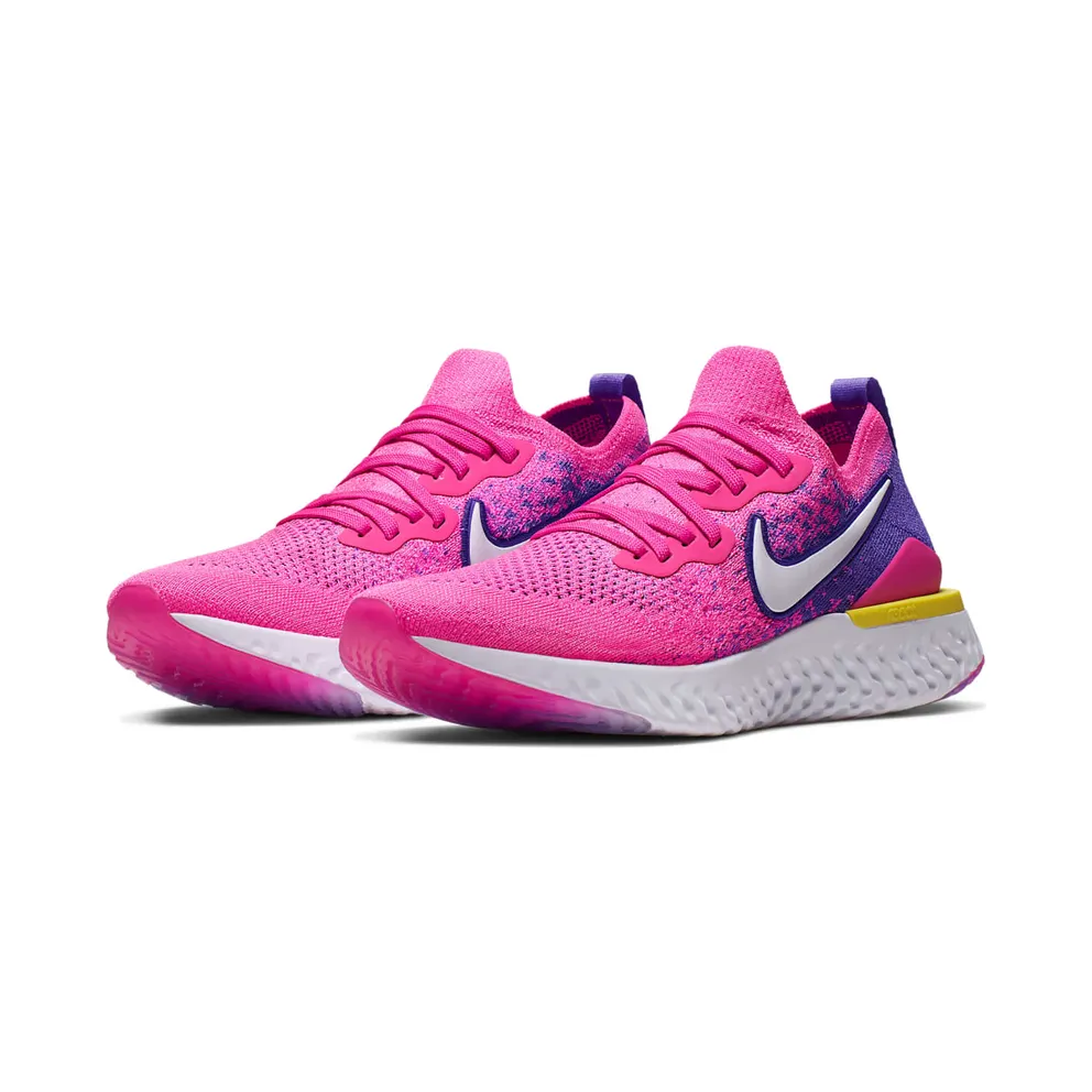 Nike Epic React Flyknit 2 Laser Fuchsia White (W) Laser Fuchsia/Yellow Pulse-White (CK0821-600)