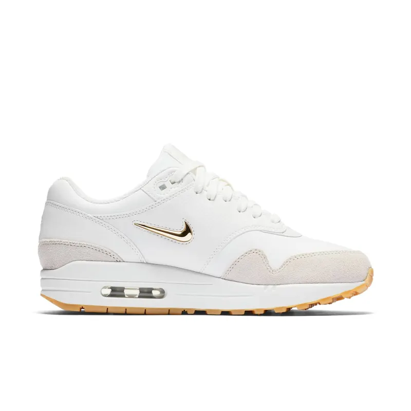 Nike Air Max 1 Jewel Summit White (W) Summit White/Metallic Gold Star-Light Bone (AA0512-100)