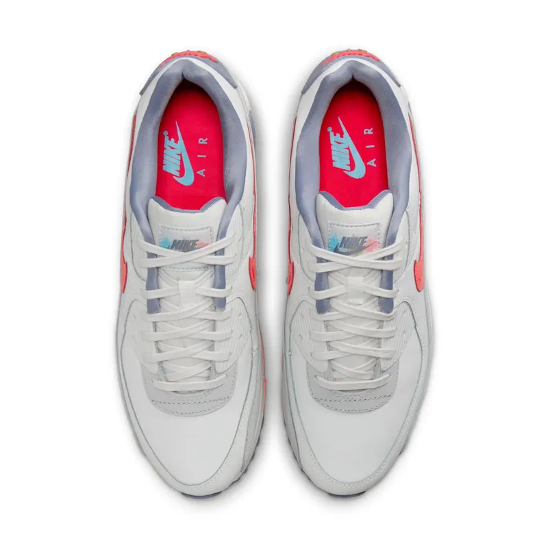 Nike Air Max 90 Premium “Summit White Ashen Slate Pure Platinum Bright Crimson” (HJ9147-121)