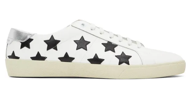 Saint Laurent White and Black Star Court Classic SL/06 Sneakers (421572 0MP20)