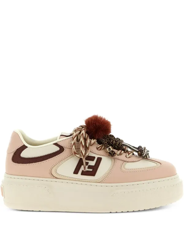 FENDI Sneakers with logoplakkaat and plateauzool – Black (8E8721AY9N)