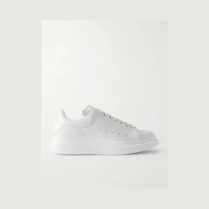 Mcqueen Exaggerated-Sole Leather Sneakers White (553680WIAIG)