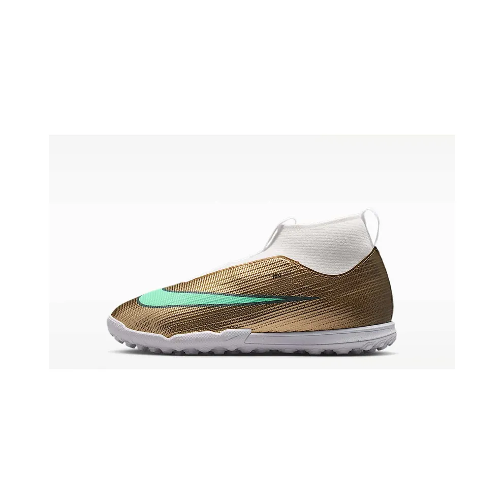 Nike Jr Mercurial Superfly 11 Academy ‘Kylian Mbappé’ ‘ Multi-Ground High-Top “Metallic Gold/Green Glow” (IV5817-701)