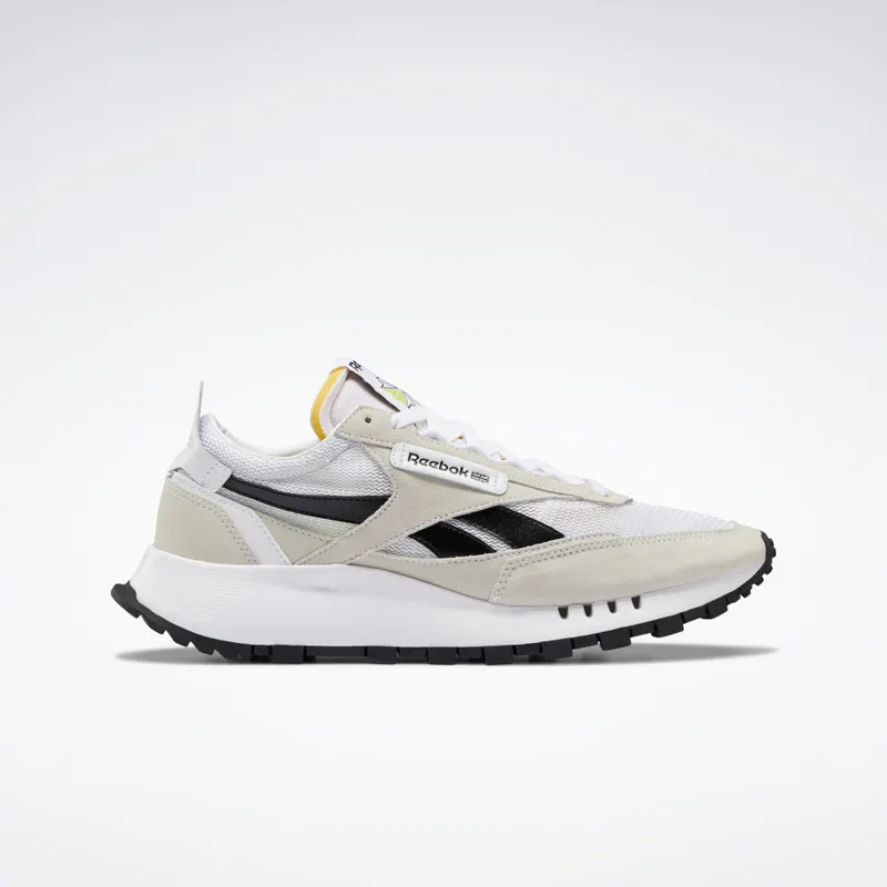 Reebok Classic Leather Legacy Shoes Cloud White / Core Black / Acid Yellow