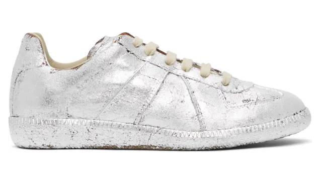 Maison Margiela Silver Painted Replica Sneakers (S58WS0109 P3840)