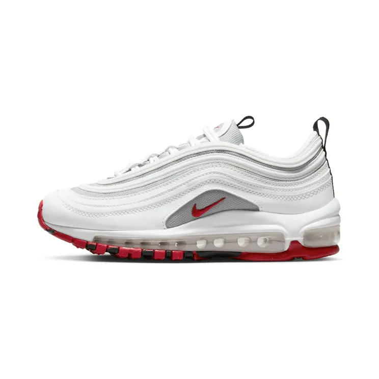 Nike Air Max 97 GS White Bullet “White / Particle Grey / Photon Dust / Varsity Red” (921522-111)