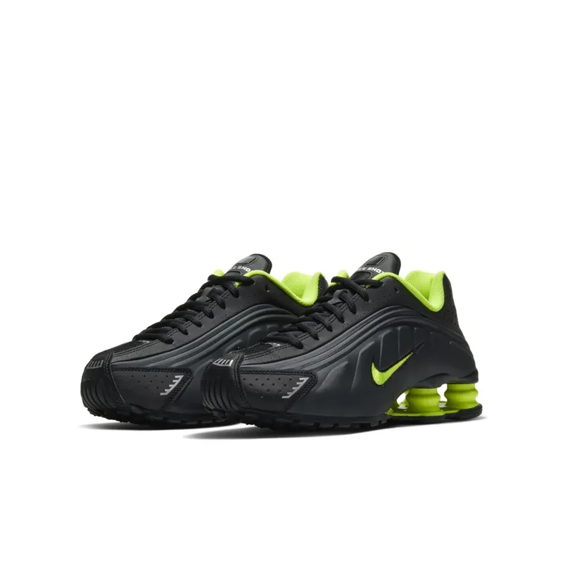 Nike Shox R4 Black Volt (GS) Black/Anthracite/Metallic Silver (CW2626-002)