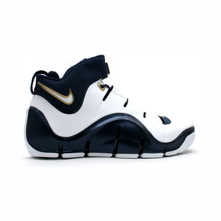 Nike Zoom LeBron 4 ‘West Coast’ White/White-Midnight Navy/Metallic Gold (314647-111)