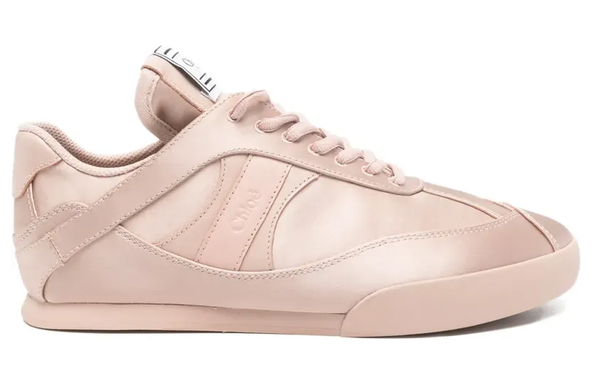 Chloé Kick satijnen mid-top sneakers – Beige (CH26S07IVH6C6)