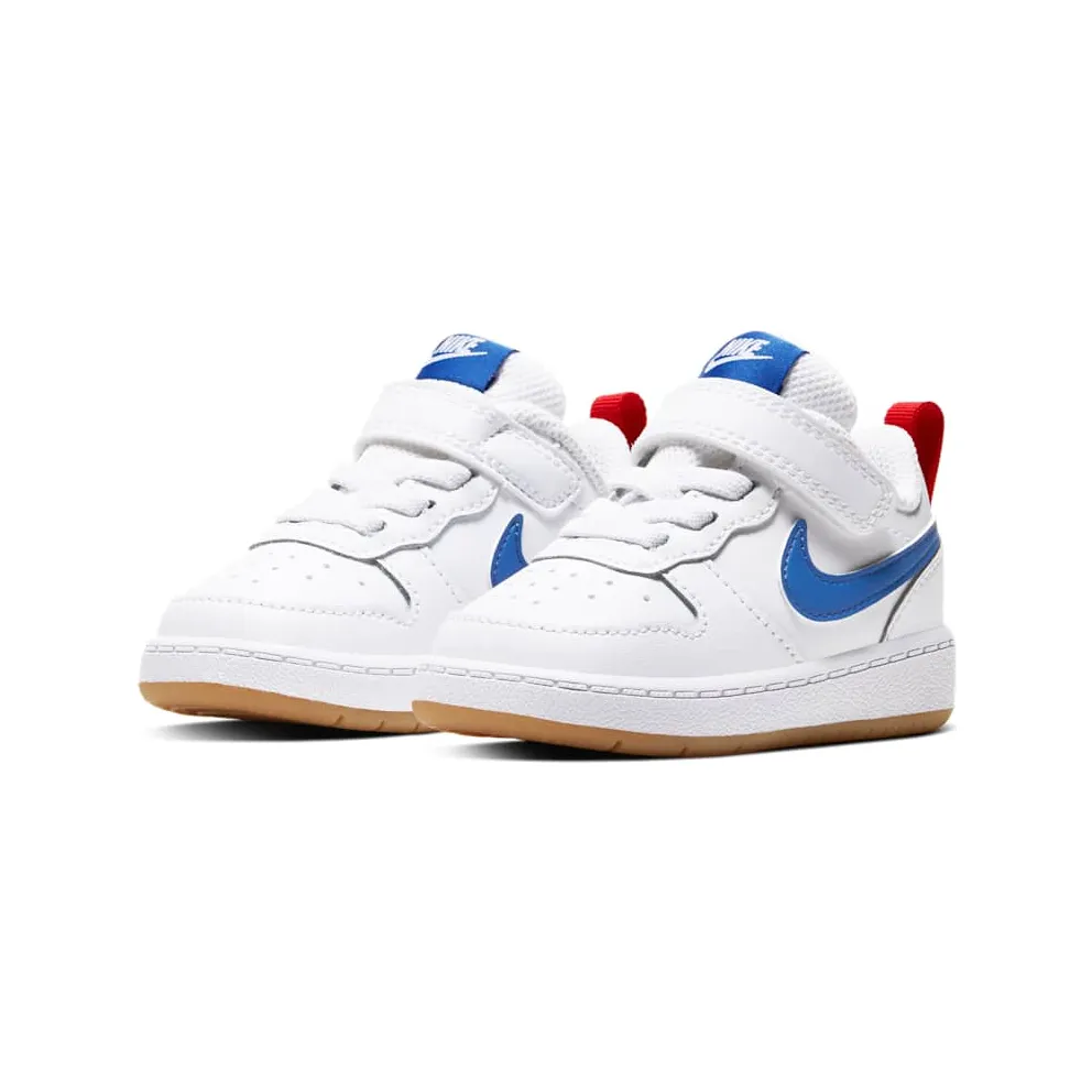 Nike Court Borough Low 2 White Pacific Blue (TD) White/University Red/Gum Light Brown (BQ5453-109)