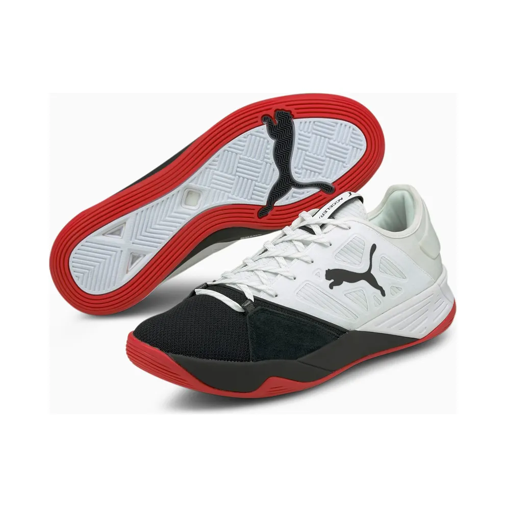 Puma Accelerate Turbo Nitro Handball Shoes White/Black/Red (106459-01)