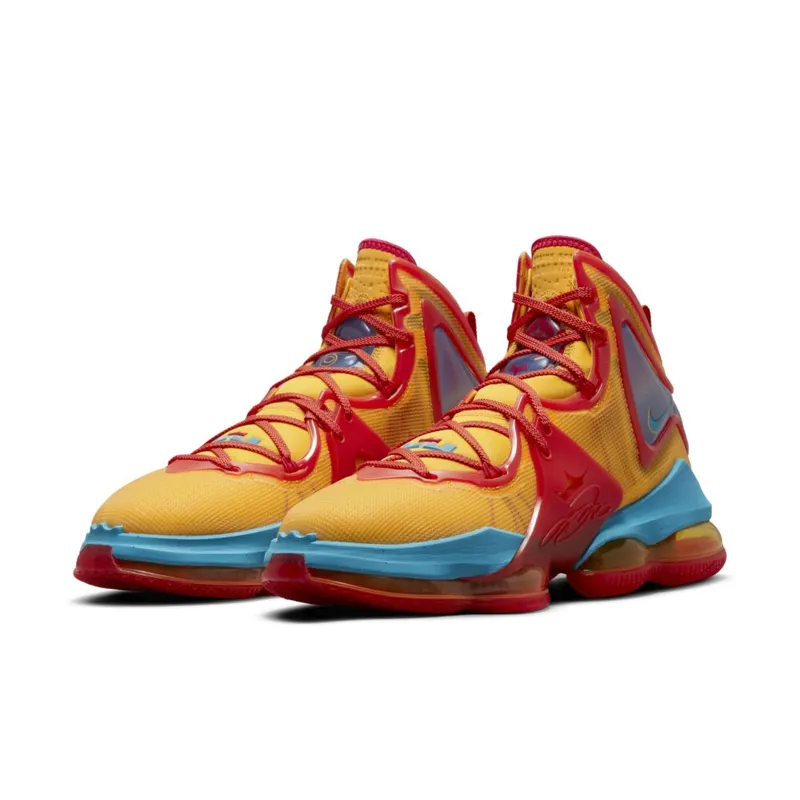 LeBron 19 Orange – “Mantra Orange / University Gold / University Red / Light Blue Fury” (DC9338-800)