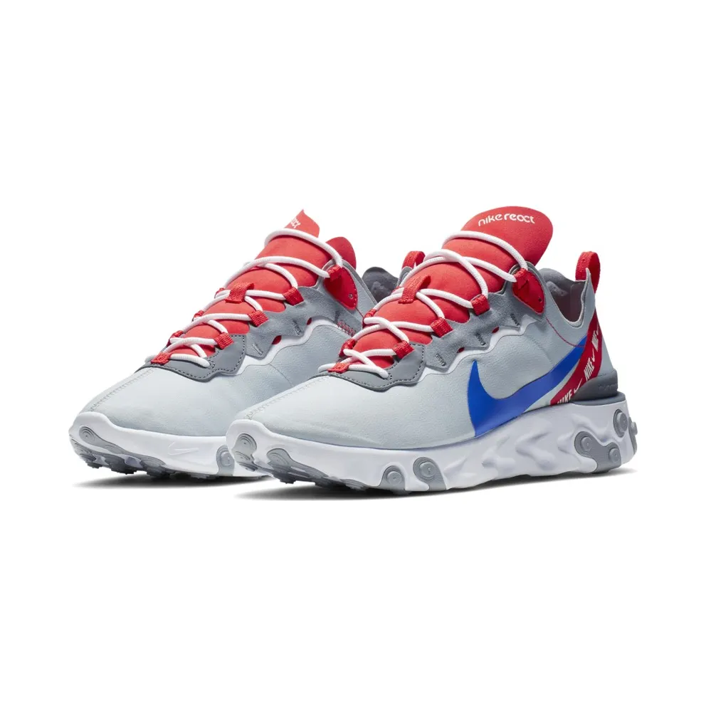 Nike React Element 55 Wolf Grey Game Royal Habanero Red Wolf Grey/Game Royal-Habanero Red (CD7340-001)