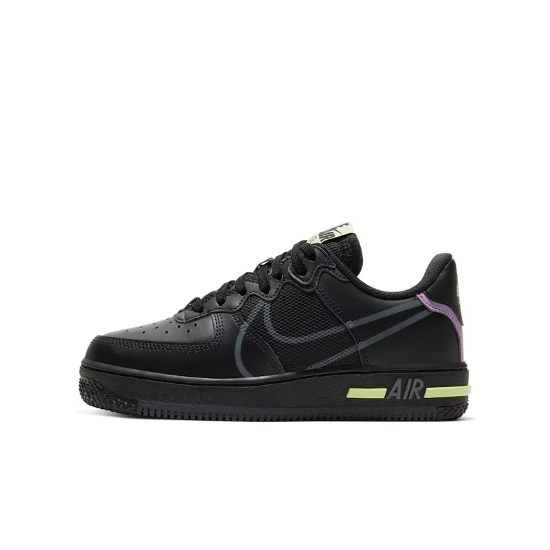 Nike Air Force 1 Low React Black Violet Star Barely Volt (CD6960-001)