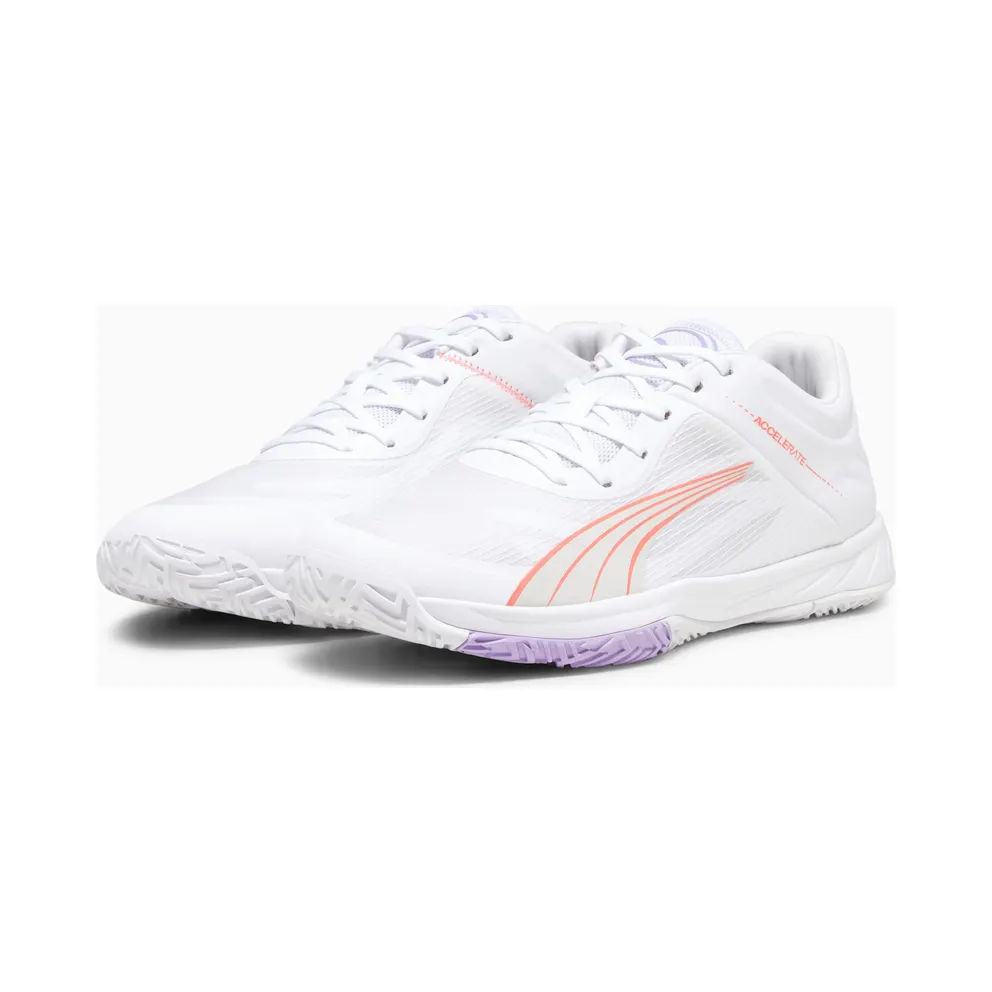 Puma Accelerate Turbo W+ Indoor Shoes White/Pink/Grey (107474-01)