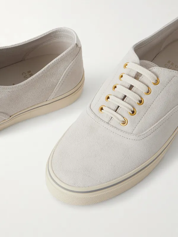 Brunello Cucinelli Suede Sneakers Beige (MZUPIGZ334) (5)