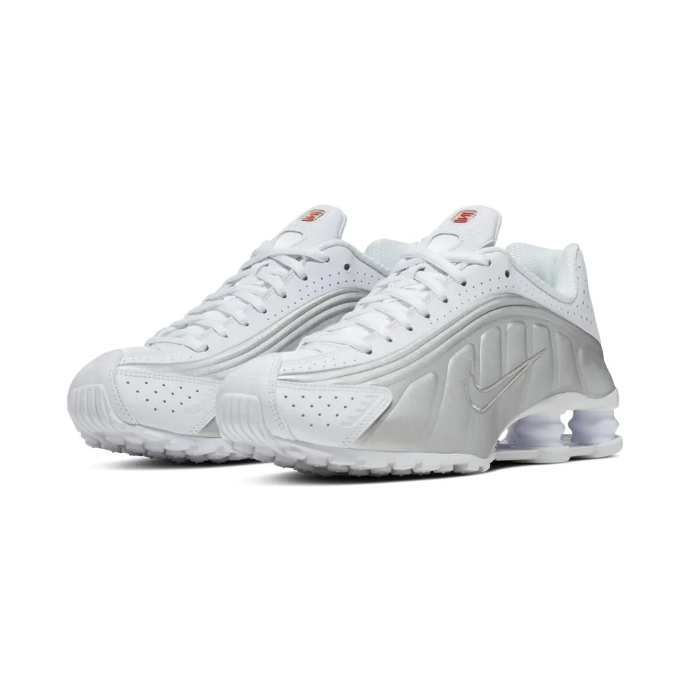 Nike Shox R4 White Metallic (W) White/White-Metallic Silver-Max Orange (AR3565-101)
