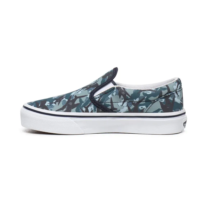 VANS Animal Camo Classic Slip-on Kids’ Shoes (Blue)