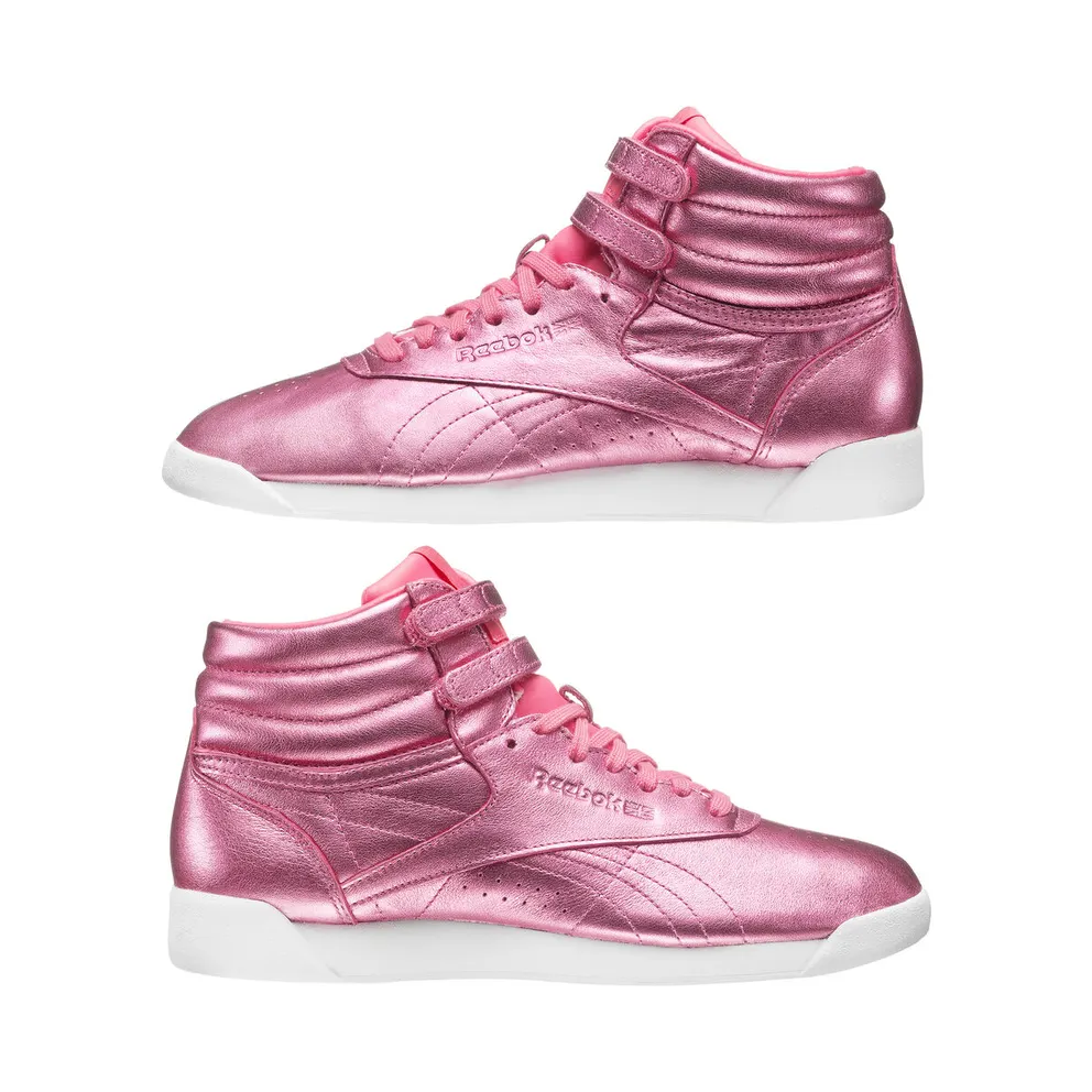 Reebok Freestyle Hi Metallic Sharp Pink (W) Sharp Pink/White (Other Brands Reebok)