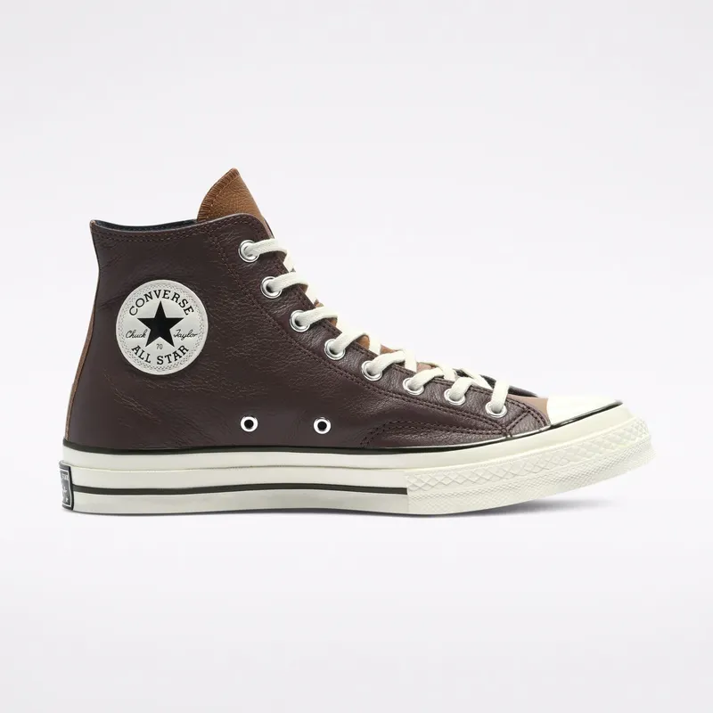 Converse Chuck 70 Leather High ‘Colorblock – Dark Root Brown’ Dark Root/Clove Brown/Egret (169582C)