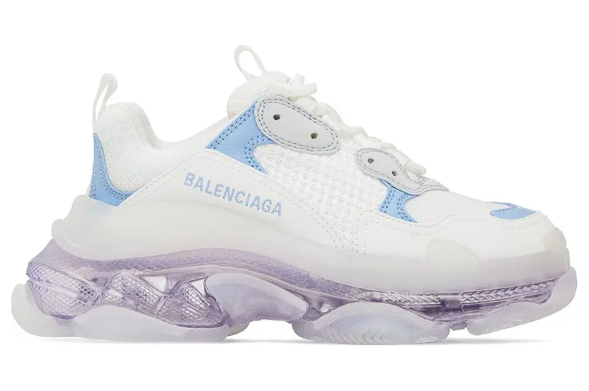 Balenciaga White Triple S 9944 Lg Blu/Grey/Lil (544351 W2GA3)