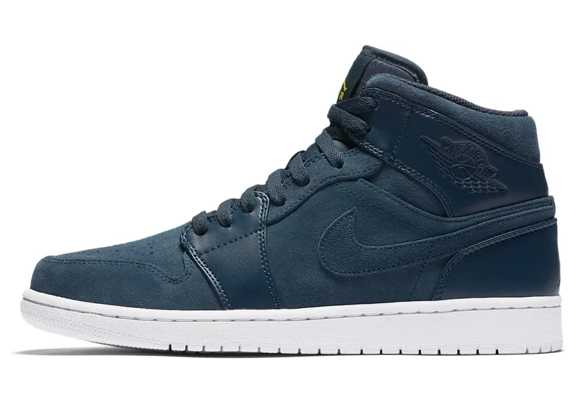 Air Jordan 1 Mid ‘Armory Navy’ Armory Navy/White-Electrolime (554724-421)