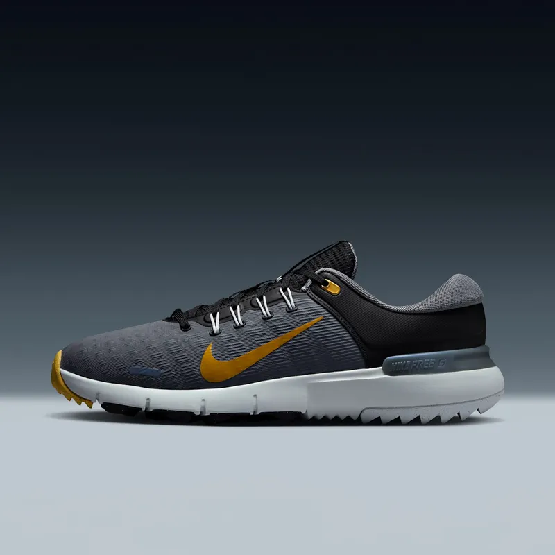 Nike Free Golf Next Nature “Black Cool Grey Pure Platinum Infinite Gold” (FN0332-003)