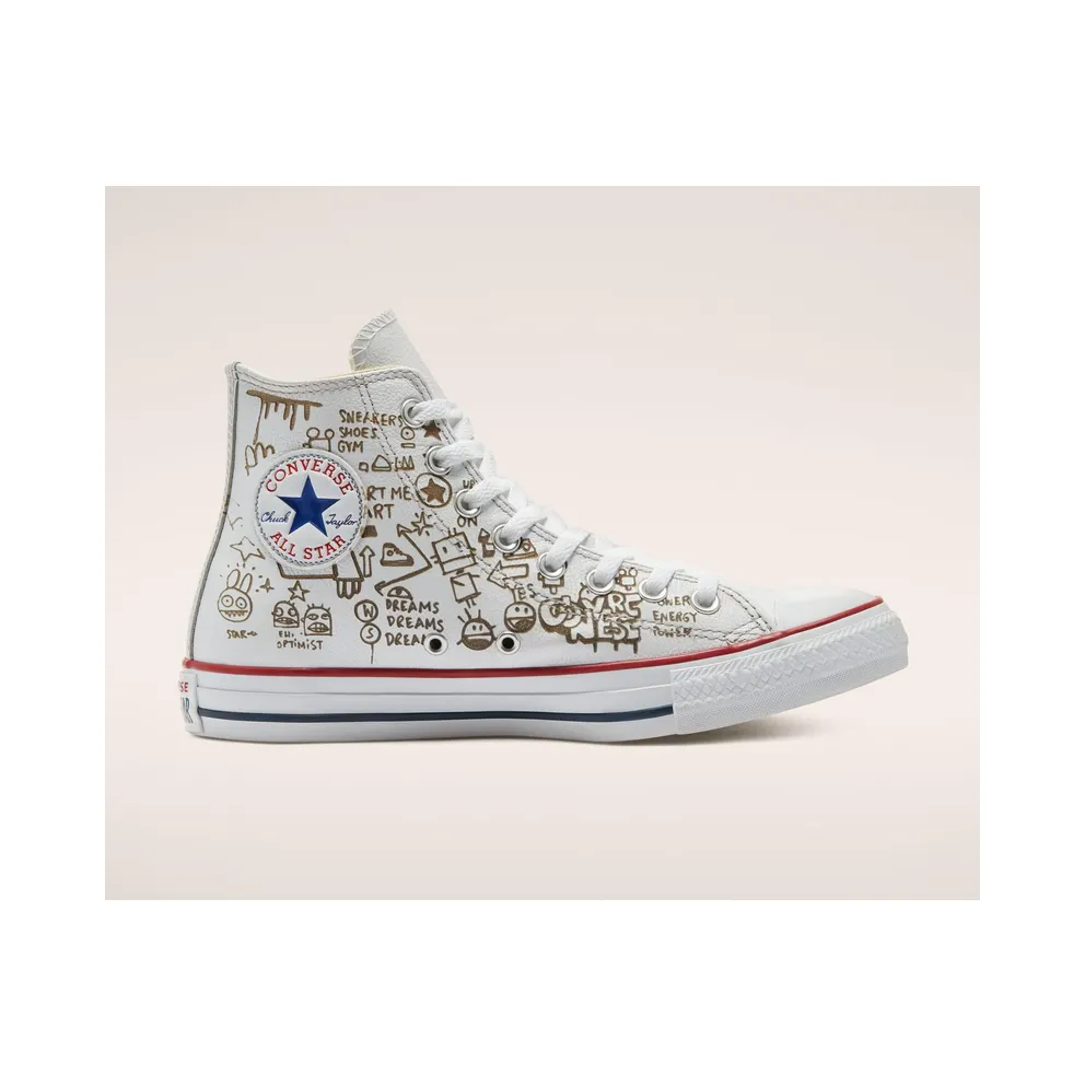 Converse Distressed Graffiti Chuck Taylor All Star High Top White White (169926C)