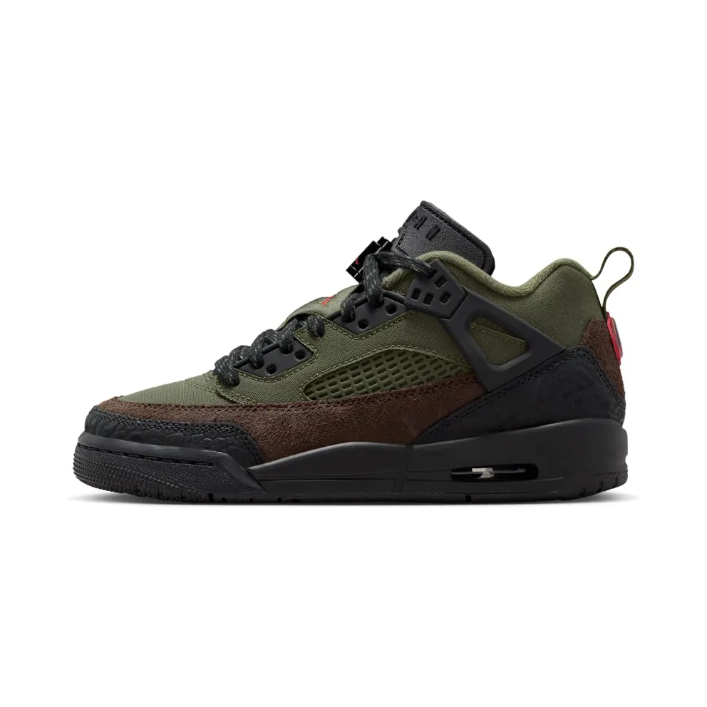 Jordan Spizike Low GS “Medium Olive / Black / Baroque Brown / University Red” (IH2359-200)