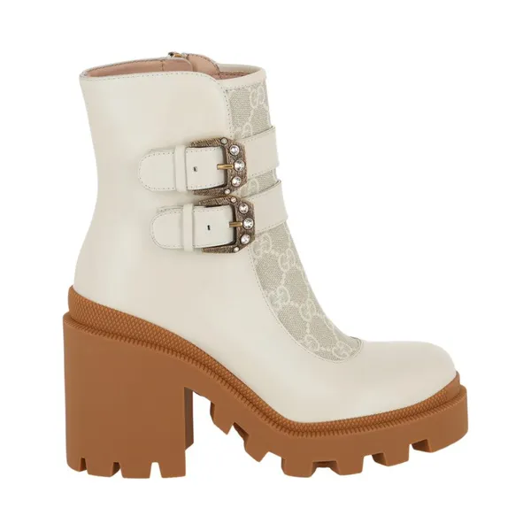 Gucci GG Supreme Ankle Accent Ankle Boots White (701100-UVV30-9078)