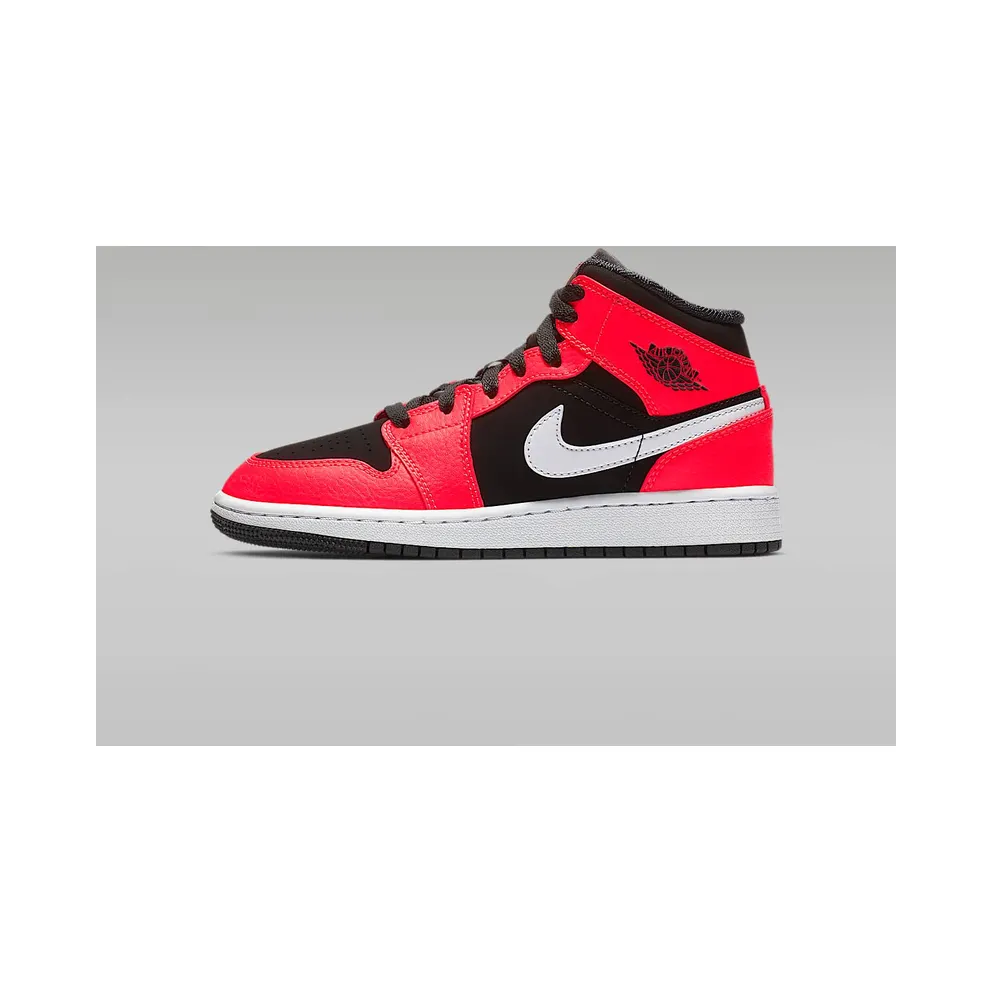 Jordan 1 Mid Infrared 23 (GS) Black/White-Infrared 23 (554725-061)