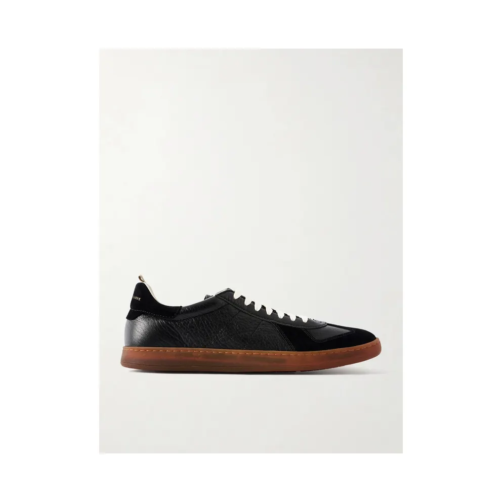 Officine Creative Militia 002 Suede-Trimmed Leather Black (OCUMILI002-CVCOM00000LC222)